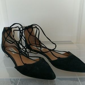 Steve Madden Suede Lace Up Ballet Flats